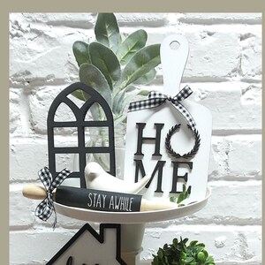 Home Tiered Tray Decor Sign Bundle | Rustic Tiered Tray Signs | Tiered Tray Garland | Mini Bundle | Mini Cutting Board | TTBBW106 | 3D sign