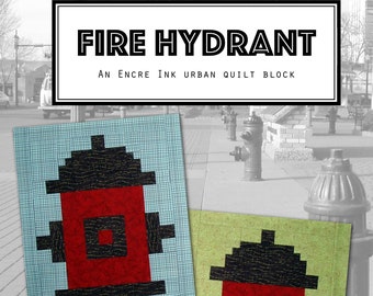 Fire Hydrant Quilt Block Pattern (PDF Download)