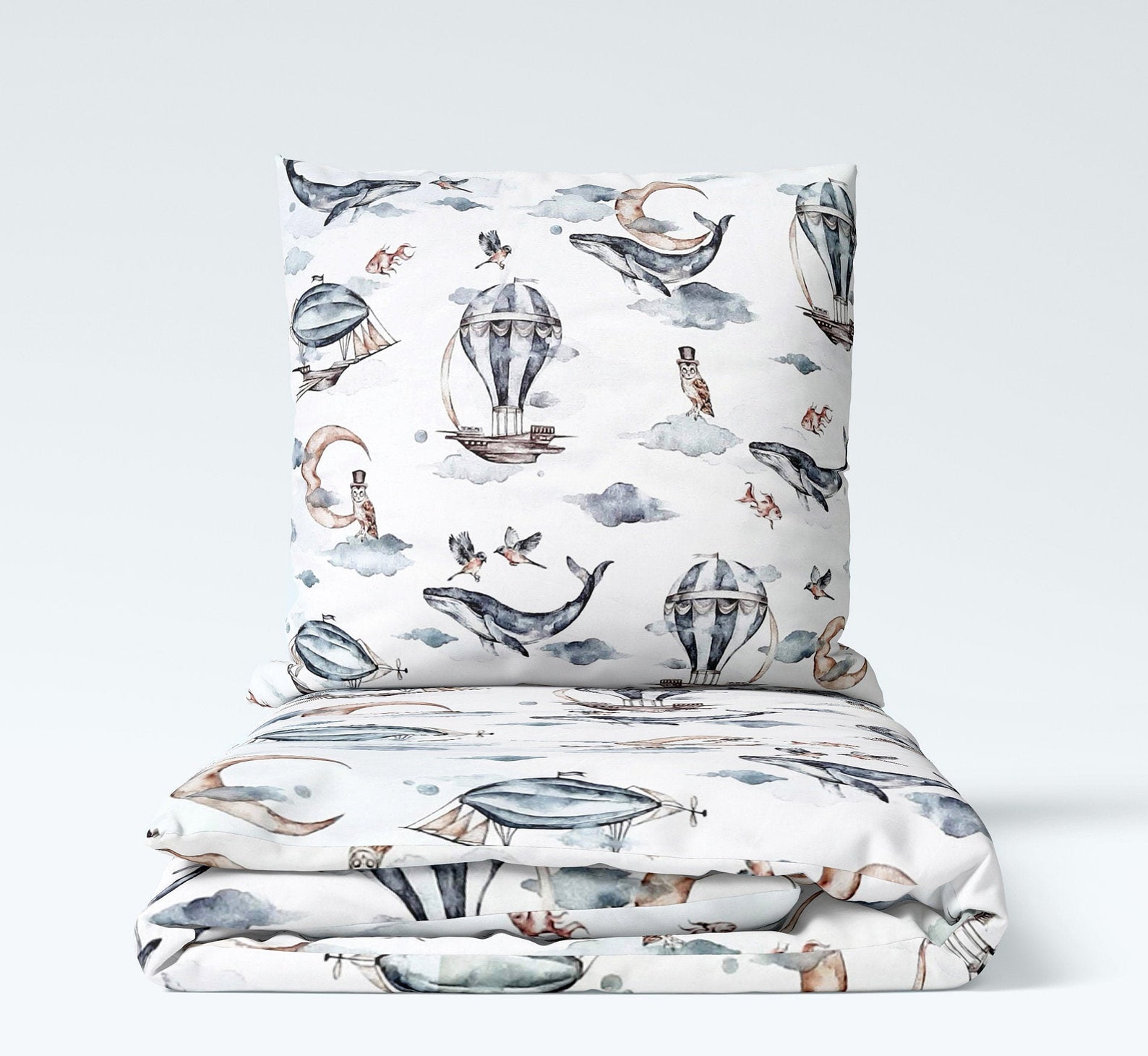 Whale ocean baby bedding set personalized duvet cover and Etsy