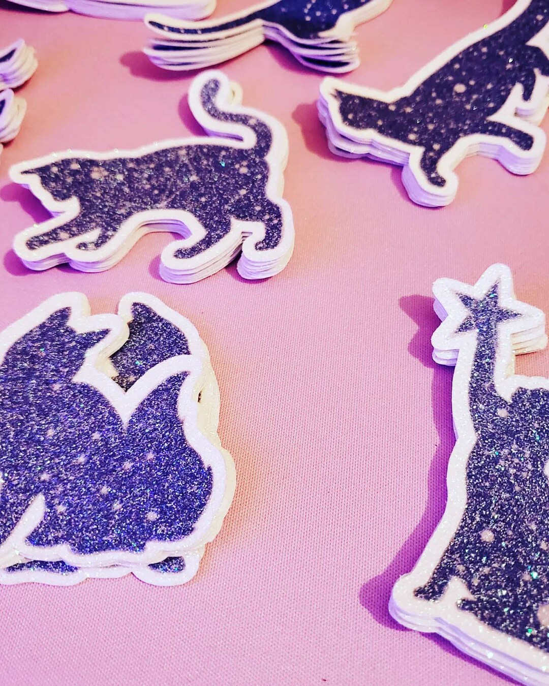 Constellation Cat Glitter Sticker Set X 12 - Etsy