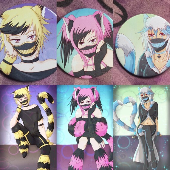 Cheshire Cat Anime Print And Badge Set Etsy