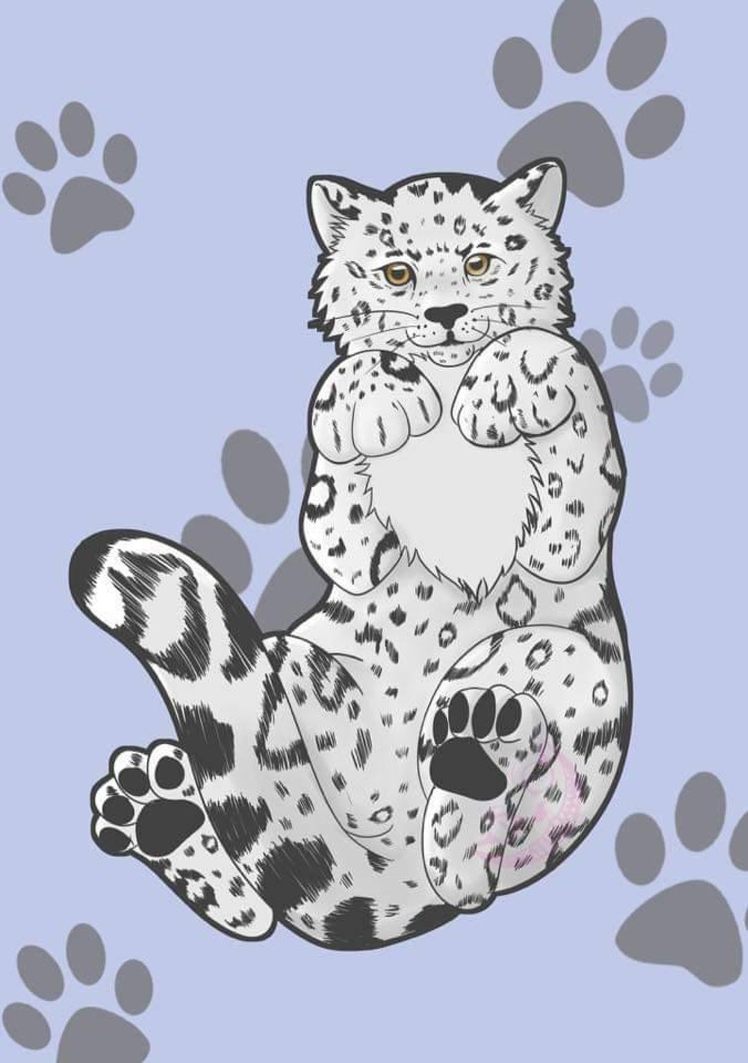 Cub Prints Snow Leopard Cub Print - Etsy