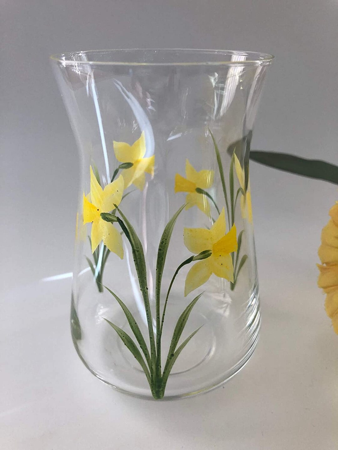 Rossvar Hand Painted Daffodil Design Small Vase Etsy UK