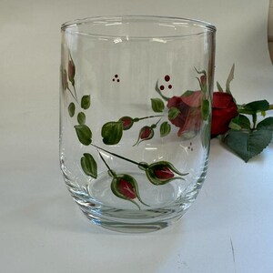 Hand Painted Tumbler Rosebud design