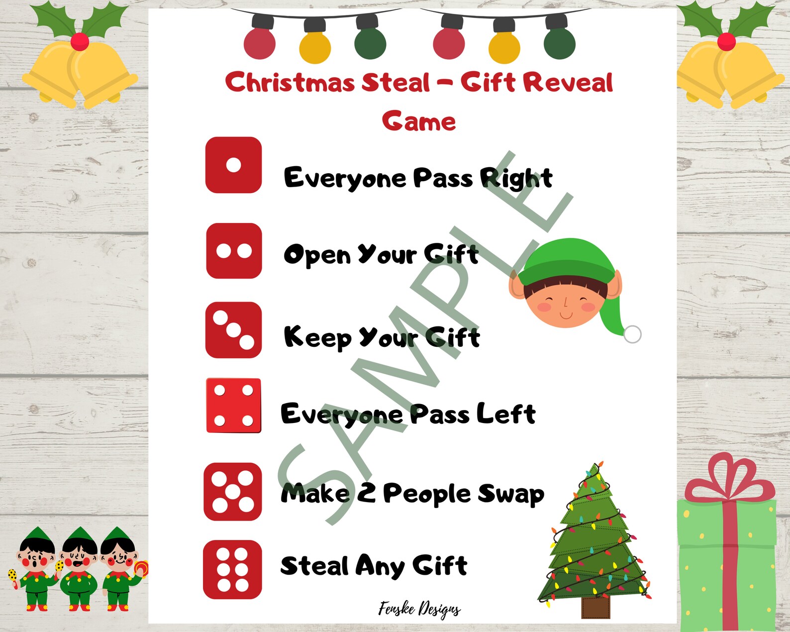 instant download printable christmas steal gift reveal