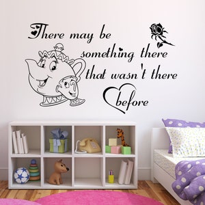 Beauty & The Beast, Mrs Potts, Something There Song Quote, Vinyl Wall Art Sticker (bb1)