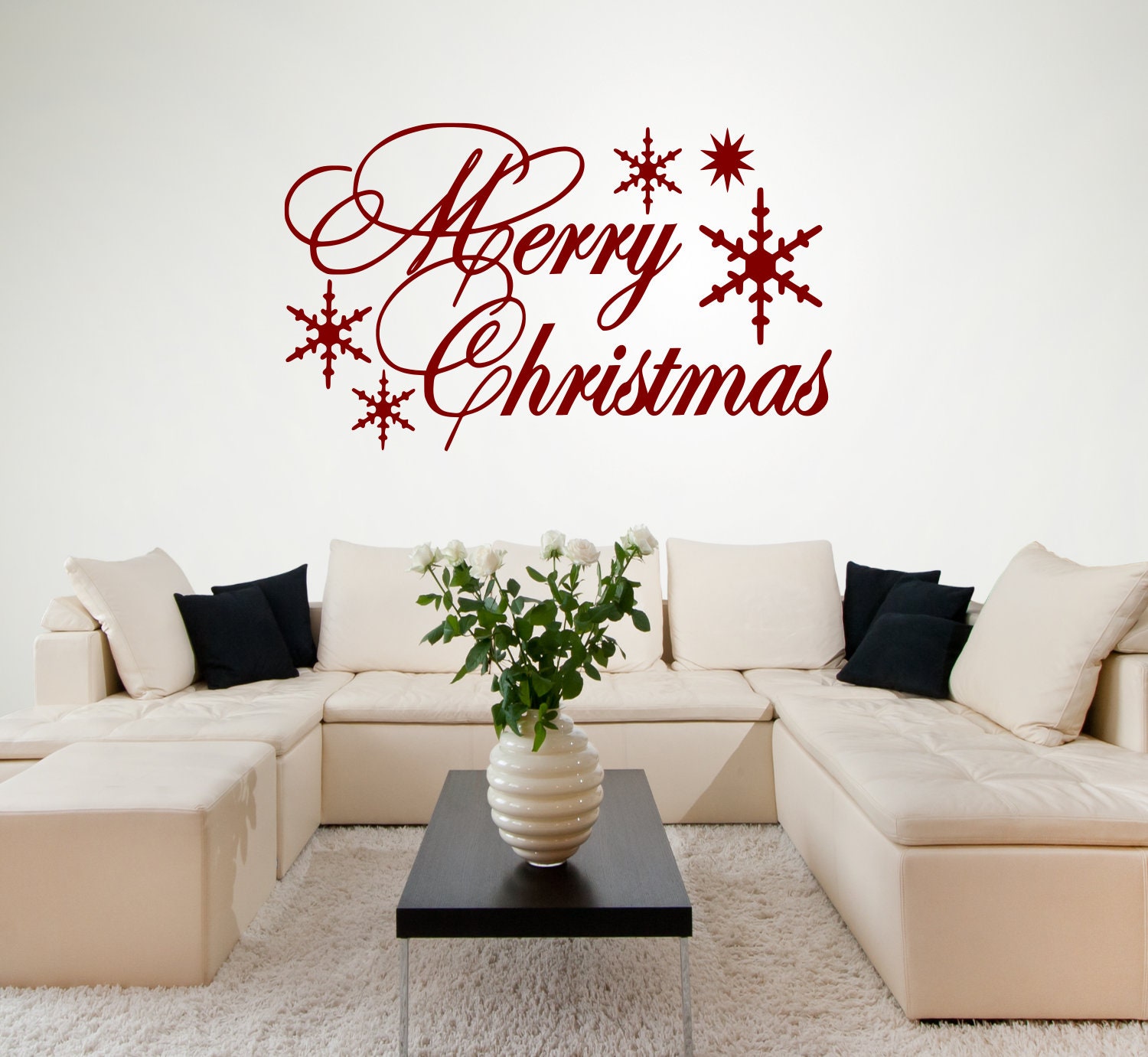 Merry Christmas Vinyl Wall Art / Window Sticker cm024 Etsy UK
