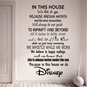 In This House We Do Disney Quote, Vinyl Wall Art Sticker (fm51)