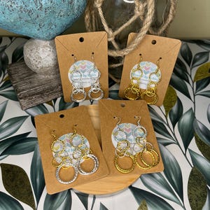 Silver and Gold Multi Hoop Dangle Earrings