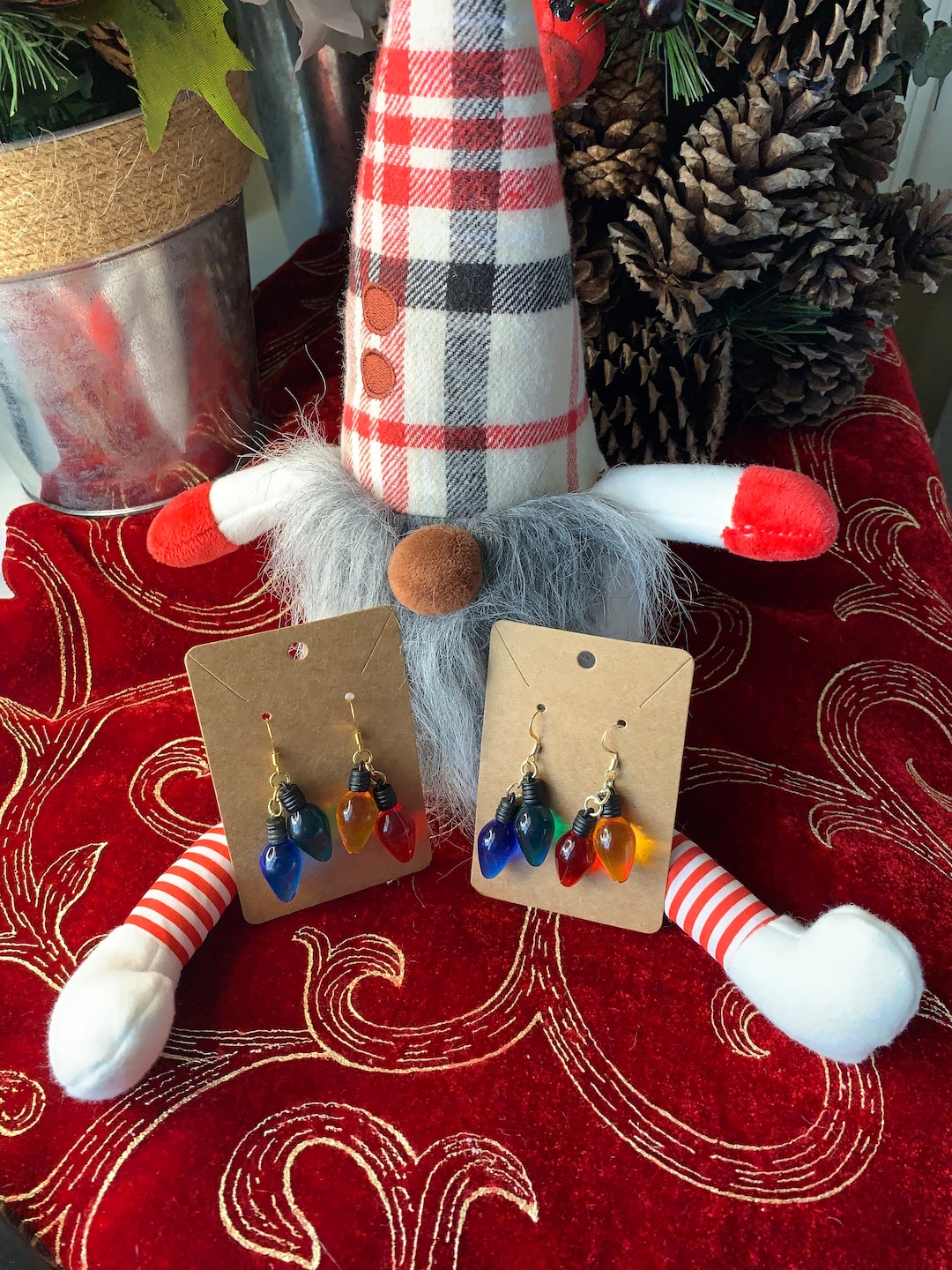 Holiday Light Earrings, Christmas Light Earrings, Holiday Bulb Earrings