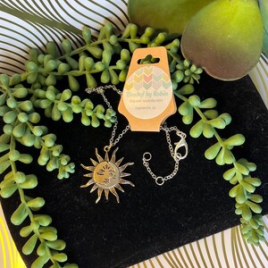 Sun and Moon Two Toned Pendant Necklace