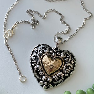 Heart Pendant, Heart Necklace, Love Necklace, Double Heart Necklace, Silver Heart Necklace, Gold Heart Necklace
