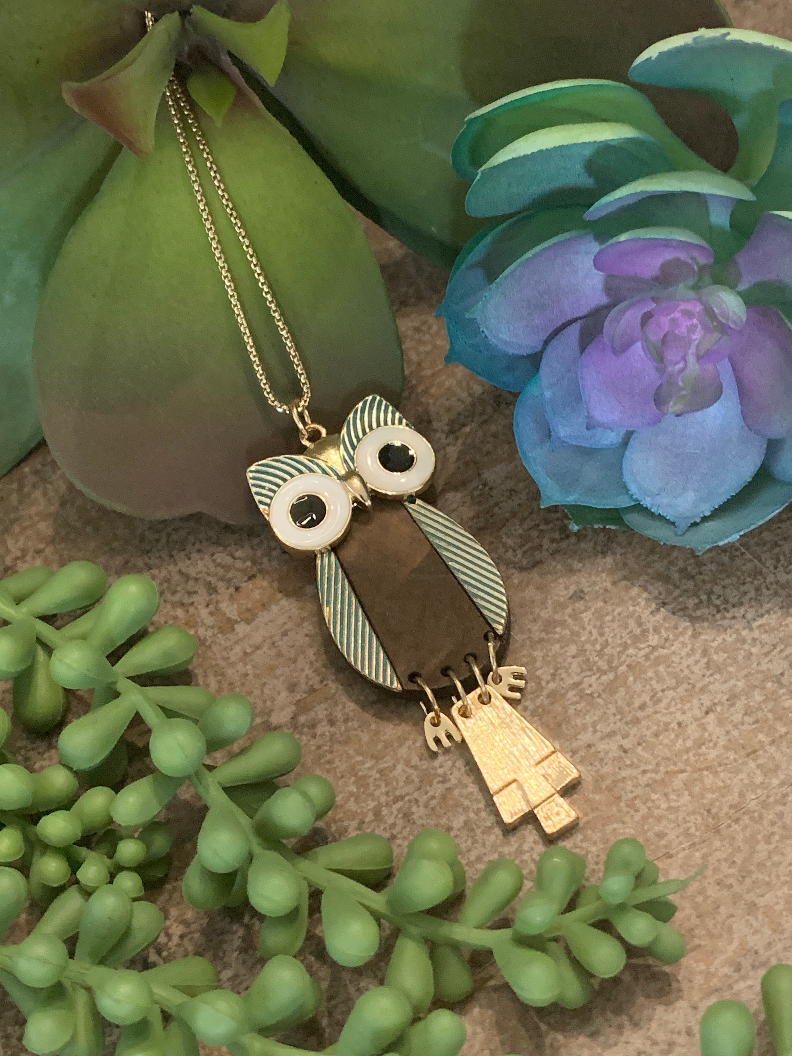 Owl Necklace Owl Pendant Necklace Wood Owl Necklace Wood Etsy