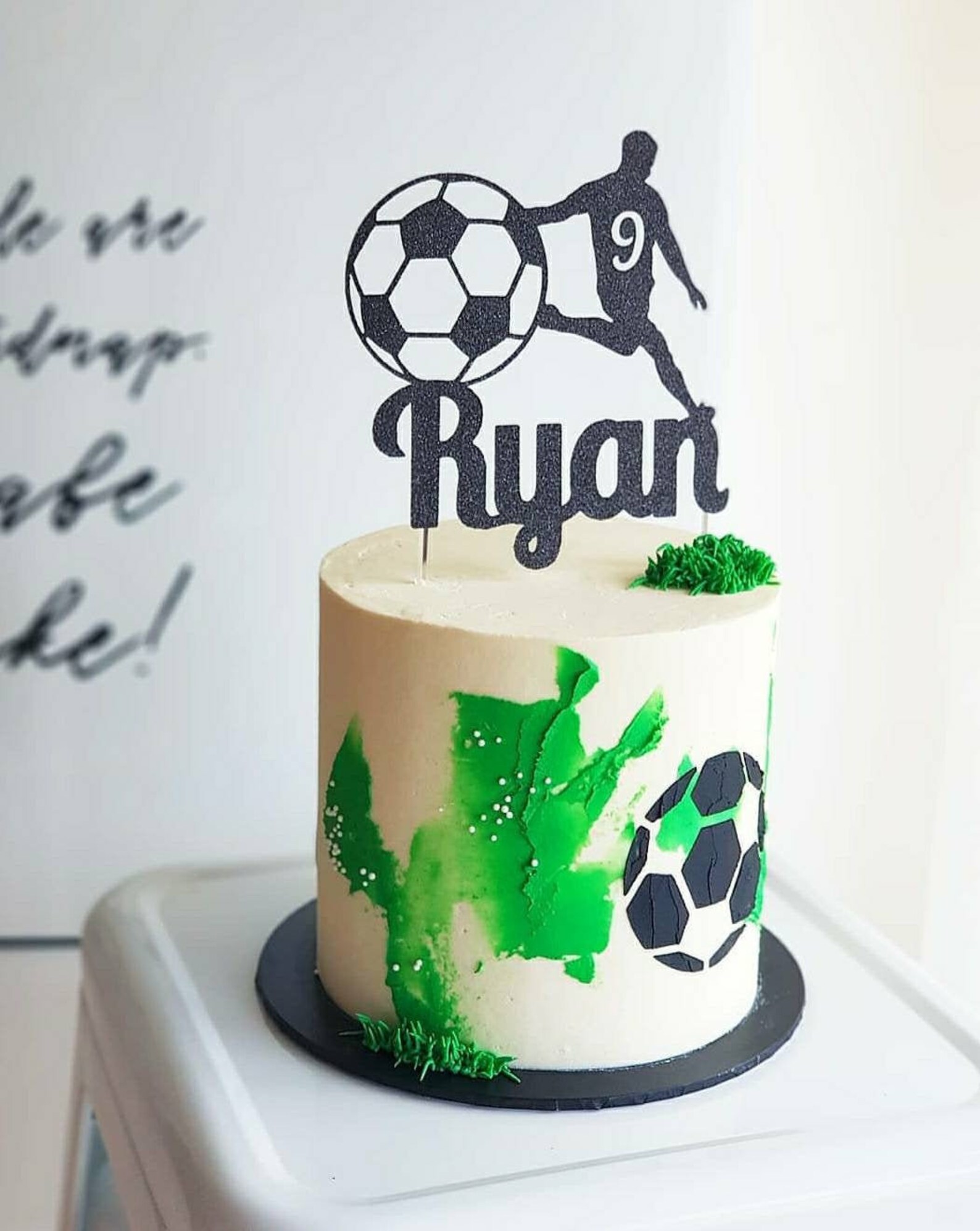 Football Cake Topper Soccer Cake Topper Soccer Name Topper Etsy