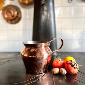Adorable Copper Stock Pot / Lovely Broth Cooking Pot / Pot à bouillon / 18th Century Cookware / Authentic French Copper / Dovetails Seaming