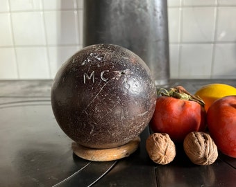 Rare Boco Wood Ball / Boule «Bois de fer» from French Guyana/ 1800's French Petanque Boule for Outdoor Bowling  / Bocce Ball