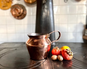 Adorable Copper Stock Pot / Lovely Broth Cooking Pot / Pot à bouillon / 18th Century Cookware / Authentic French Copper / Dovetails Seaming