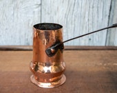 Antique Copper Chocolate Pot 18th Century French Copperware Hand Forged Cast Iron Handle Chocolatière Old Copper Cookware