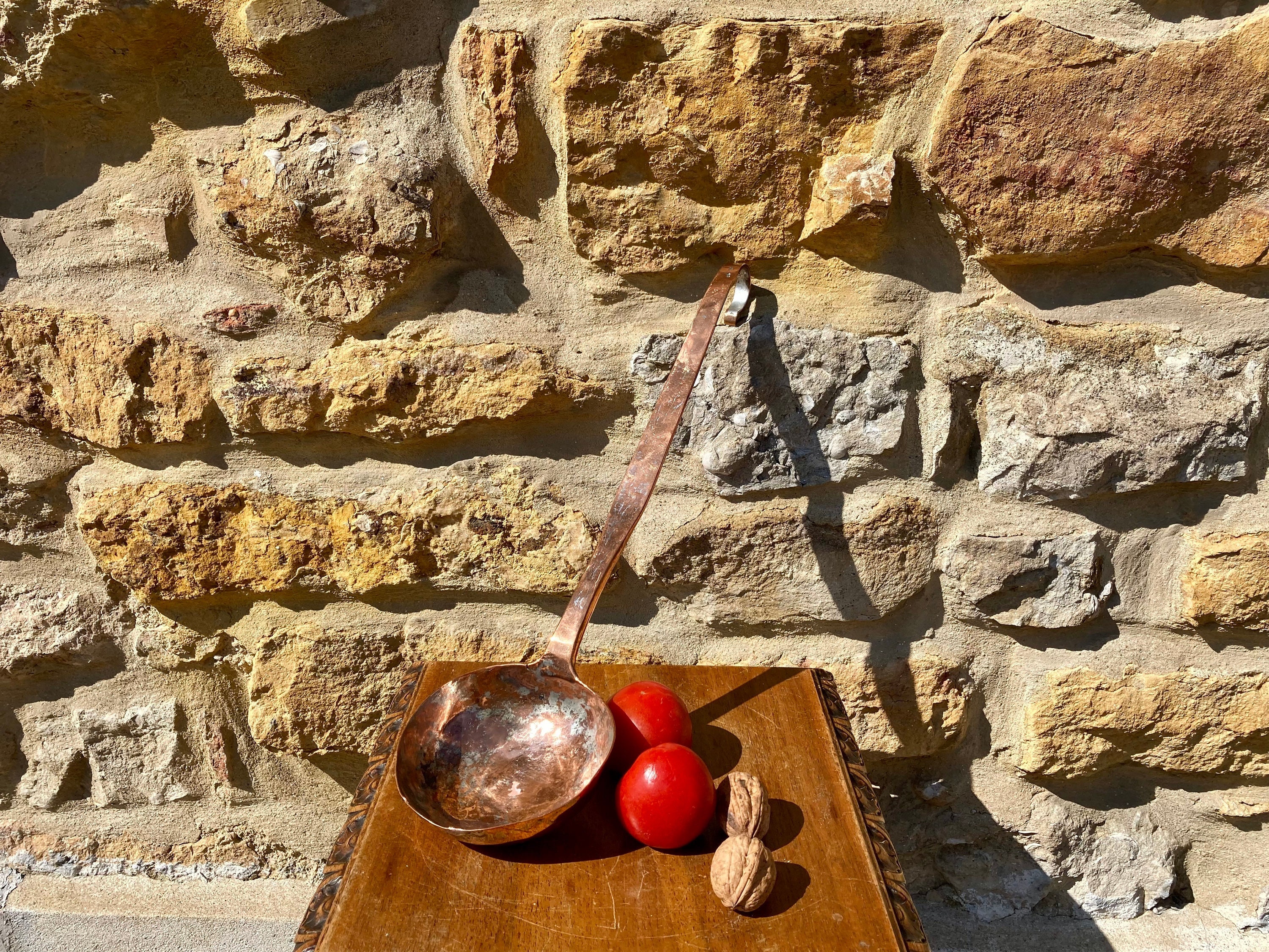 Charmante Louche en Cuivre Faite à La Main France 18Ème Siècle/Casserole Français Antique Louche Cui