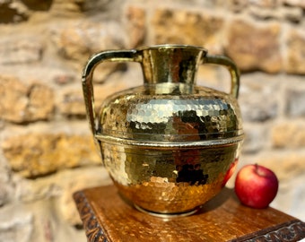 Shinning Normandy Milk Jar Villedieu / 1800s Brass Milk & Cream Jug / Canne à Lait Normandie / French Antique / Traditional Gold Milk Pot