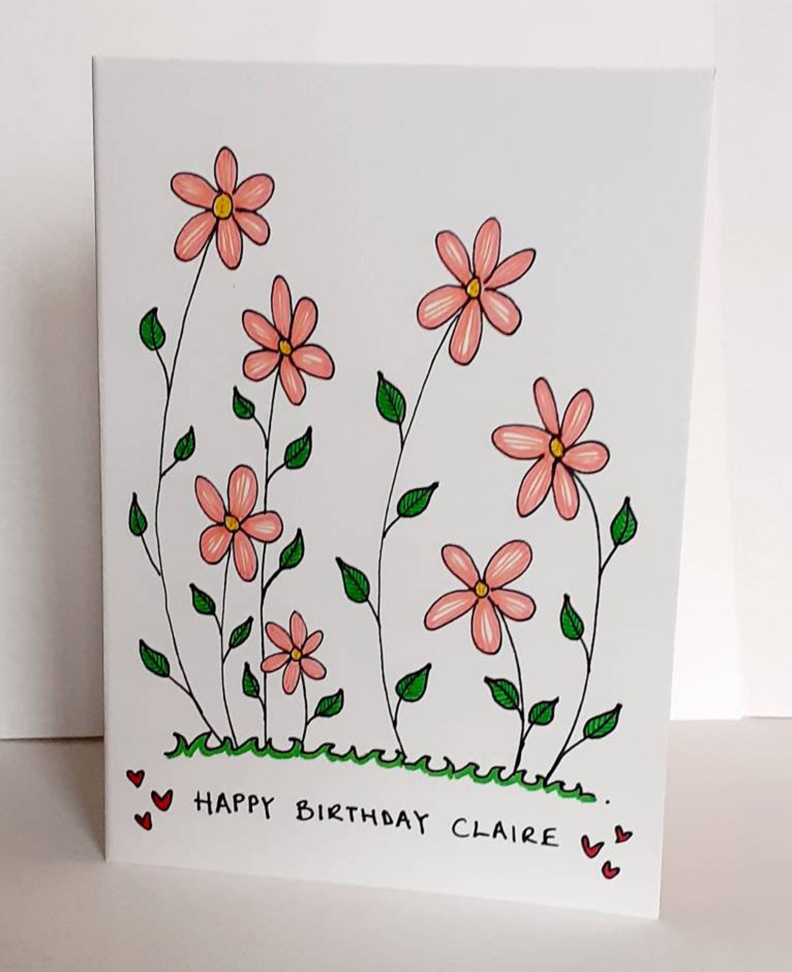 Flower card personalised happy birthday Etsy