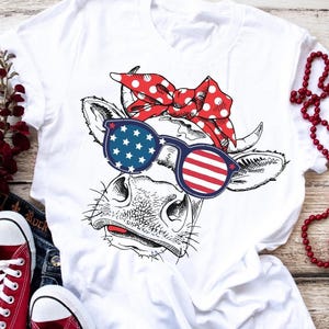 American Heifer Shirt – Patriotic Cow, 4th of July, Trendy Mom Tee