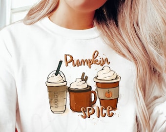 Pumpkin Spice Iced Coffee Shirt - Fall Coffee Shirt - Iced Coffee Shirt - Cute Coffee Shirt - Coffee Lover Sweater - Cute Fall Sweatshirt