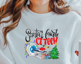Santas Favorite CT Tech Shirt - Christmas Gifts for CT Office Staff - Xmas CT Tech Sweatshirt - Computed Tomography Staff TShirts - Cute Tee