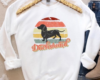 Retro Dachshund Sweatshirt - Dachshund Shirt - Doxie Mom Shirt - Wiener Dog Sweater - Dachshund Mom Gift - Doxie Lover Gift