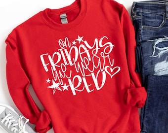 On Fridays We Wear Red Sweater - Military Wife Sweatshirt - Military Sweatshirt - Support the Troops - Red Friday Shirt - Deployment Shirt