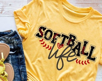 Softball Life Shirt - Womens Softball Shirt - Sports Shirt - Sports Mom Shirt - Softball Mom Top - School Sports Shirt - Ladies Sports Tee