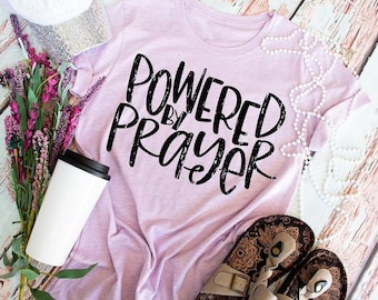 Powered By Prayer T-Shirt - Bella Canvas Christian Faith Shirt