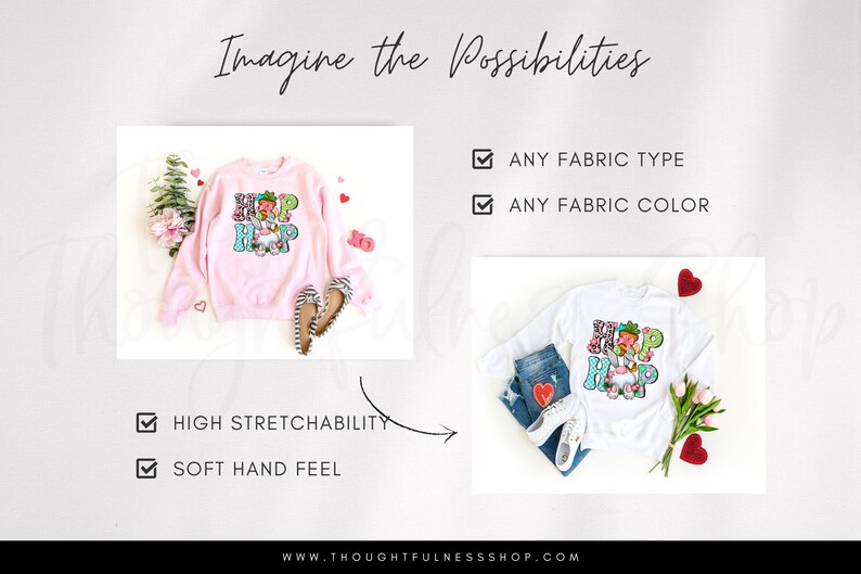 May include: A pink sweatshirt with the text "Hip Hop" in colorful letters and floral accents. The sweatshirt is shown on a white background with a pair of shoes and flowers.