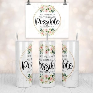 Bible Verse Tumbler - Mother&#39;s Day Gift - Stainless Steel Tumbler with Straw - Inspirational Tumbler - Skinny Tumbler - Christian Tumbler