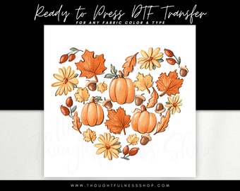 Ready to Press DTF Transfer - Fall Pumpkins TShirt Transfer - Direct To Film - Heat Press Transfer - Fall Transfer Designs - DTF Designs