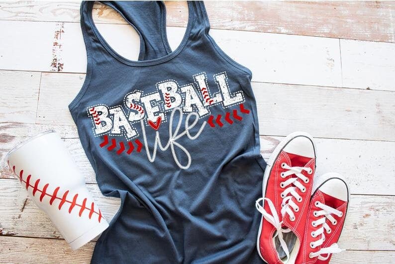 Baseball Life Tank Baseball Mom Shirt Sports Mom Tank Baseball Tank Top Sports Shirt Sports Mom Shirt School Sports Shirt image 1