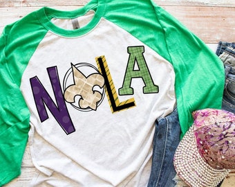 NOLA Shirt - Adult Mardi Gras Shirt - New Orleans Tee - Louisiana Shirt - Mardi Gras Outfit - Womens Graphic Tee - Fat Tuesday Shirt