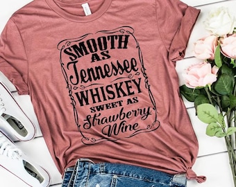 Tennessee Whiskey Strawberry Wine Graphic Tee - Country Music Shirt