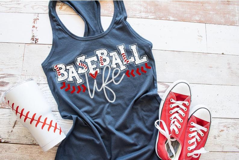 Baseball Life Tank Baseball Mom Shirt Sports Mom Tank Baseball Tank Top Sports Shirt Sports Mom Shirt School Sports Shirt image 7