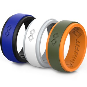 Rinfit Silicone Wedding Ring for Men - Soft Rubber Wedding Band ...