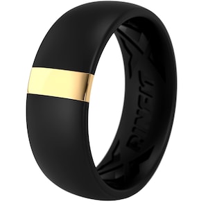 Silicone Wedding Ring for Men with Stainless Steel Strip - Comfortable, Soft Rubber Wedding Bands Replacements – MetalBar Collection