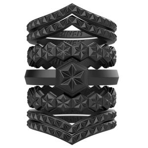 Designed Silicone Wedding Ring for Women. Female Wedding Rubber Bands. Soft Comfortable Ring Replacement.  Stackable Set - 7 Rings