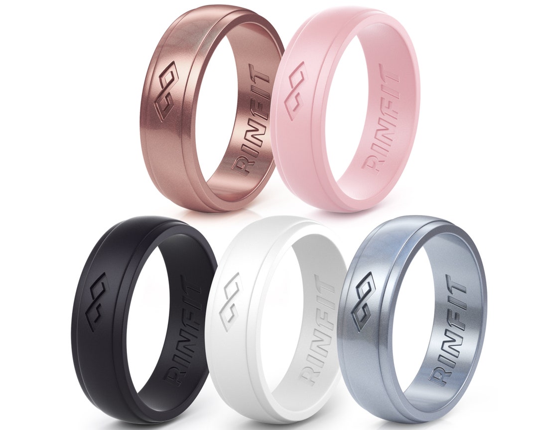 Rinfit Silicone Rings for Women - Female Wedding Rubber Bands - Soft ...