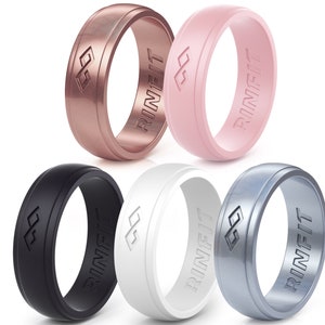 Rinfit Silicone Rings for Women - Female Wedding Rubber Bands - Soft & Comfortable Replacement Rings - Infinity Collection - 5 Rings Set