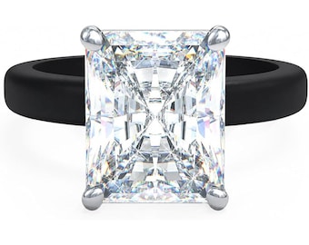Rinfit Thin Silicone Ring – 10×8 mm Emerald Cut CZ | Patented Design - GlowStone Collection