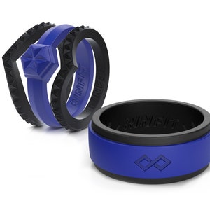 Rinfit Matching Silicone Rings for Couples - Silicone Wedding Bands - Rubber Rings Sets for Him and Her - Couple Bundle Ring Sets