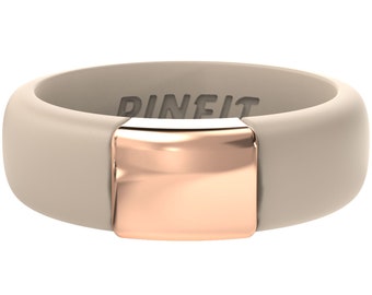 Rinfit Silicone Rings for Women - Female Rubber Wedding Bands - Soft and Comfortable Ring Replacement - Stainless Steel Metal Collection