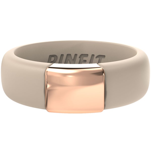 Rinfit Silicone Rings for Women - Female Rubber Wedding Bands - Soft and Comfortable Ring Replacement - Stainless Steel Metal Collection