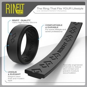 Rinfit Matching Silicone Rings For Couples - Flexible Wedding Bands For Active Lifestyles, Patent Pending Designs