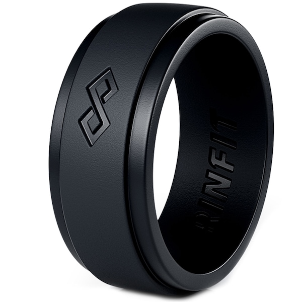 Rinfit Silicone Wedding Ring for Men - Affordable, Comfortable, Soft Rubber Wedding Bands Replacement - Infinity Collection